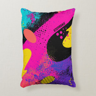 Abstract Colour Splash in Retro Comic Style (3) Accent Pillow