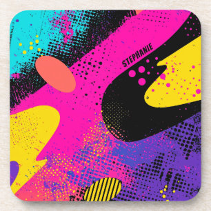 Abstract Colour Splash in Retro Comic Style (3) Coaster