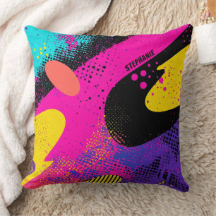 Abstract Colour Splash in Retro Comic Style (3) Throw Pillow