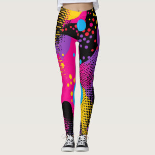 Abstract Colour Splash in Retro Comic Style (4) Leggings