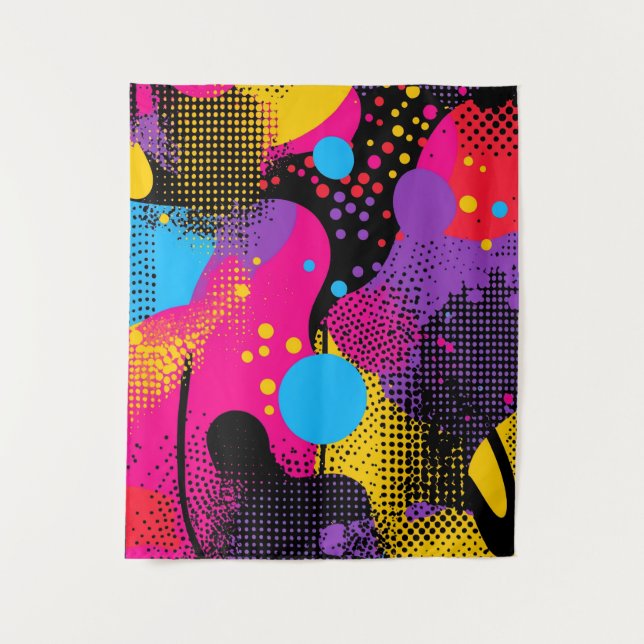 Abstract Colour Splash in Retro Comic Style (4) Tapestry (Front)