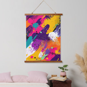 Abstract Colour Splash in Retro Comic Style (5) Hanging Tapestry