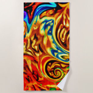 Abstract Colour Splashes Beach Towel
