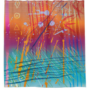 Abstract Colour Splatter-2 Shower Curtain