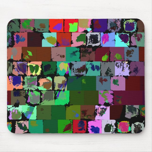 Abstract Colour Squares Mouse Pad (Front)