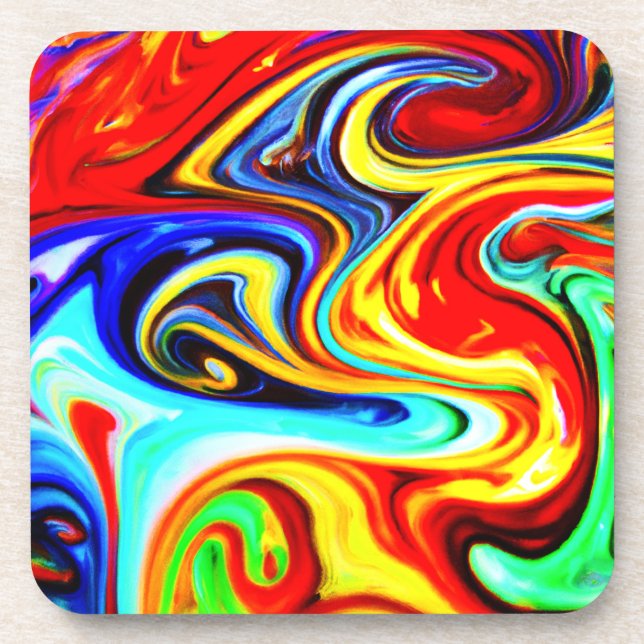 Abstract Colour Symphony Design Coaster (Front)