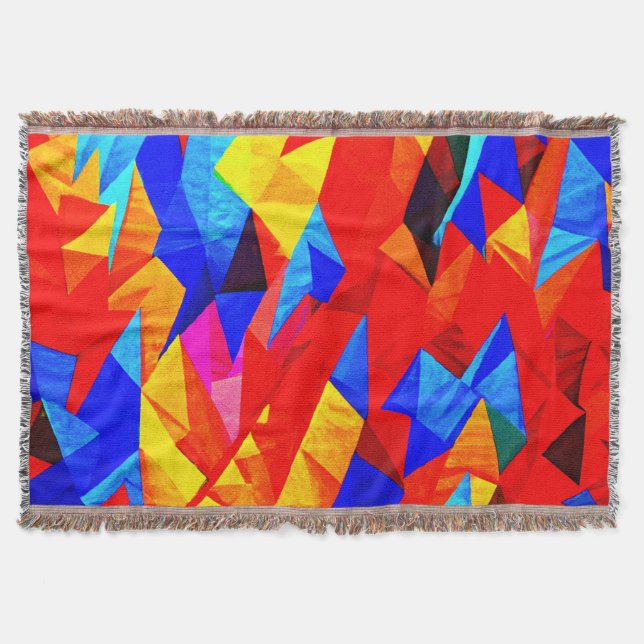 Abstract Colour Symphony Throw Blanket (Front)