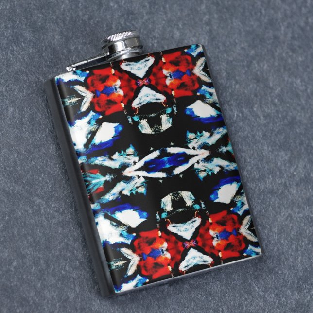 Abstract Colour Texture Hip Flask (flask)