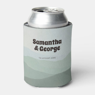 Abstract Colour Wave Sage Green Wedding Favours Can Cooler