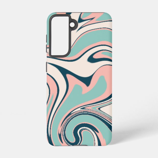 Abstract colour waves samsung galaxy s21 case (Back)