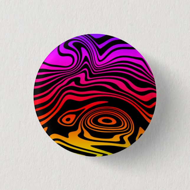 Abstract Colour Wavy Stiped Button (Front)