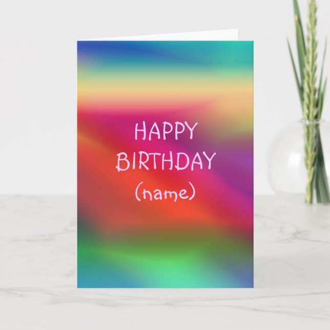 Abstract Coloured Birthday Card (Front)