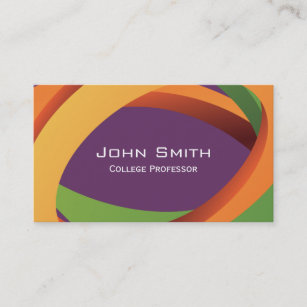 Abstract Coloured Curves Professor Business Card