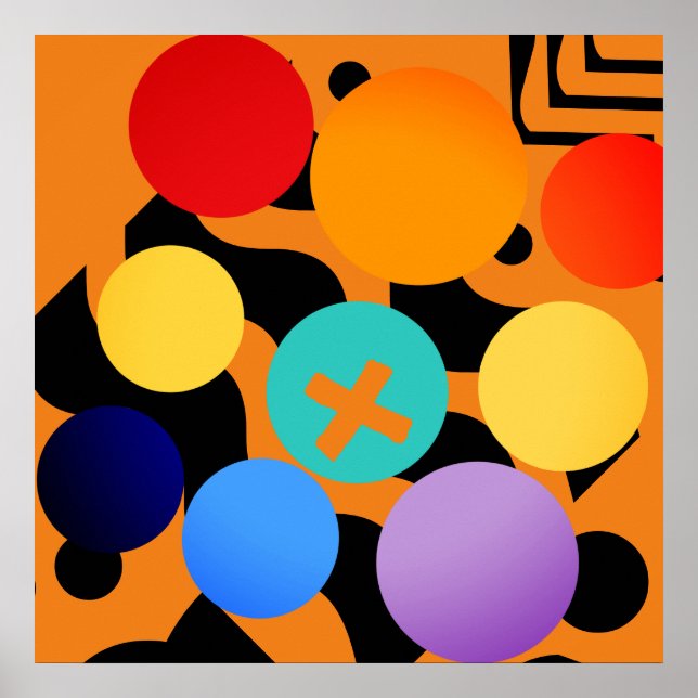 Abstract Coloured Dots Overload Poster (Front)