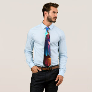 Abstract Coloured Light on Black Neck Tie