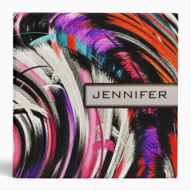 Abstract Coloured Swirl Art Background #17 Binder (Front)
