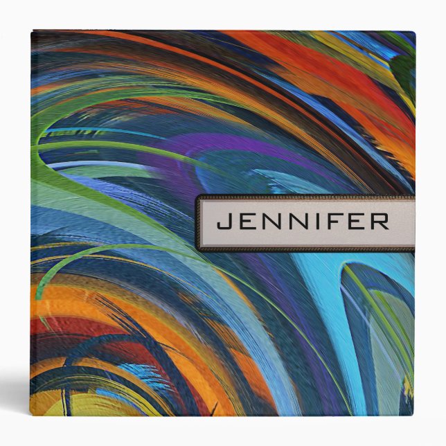 Abstract Coloured Swirl Art Background #4 Binder (Front)