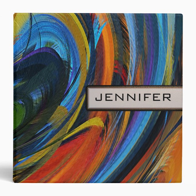 Abstract Coloured Swirl Art Background #5 Binder (Front)
