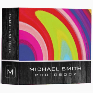 Abstract Coloured Swirl Photo Books Wood Look Binder