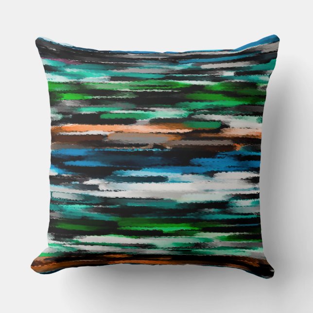 Abstract Coloured Watercolor Pattern Throw Pillow (Front)