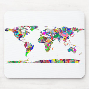 Abstract Coloured World Map 2 Mouse Pad