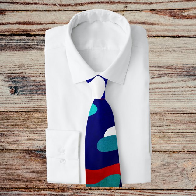 Abstract Colourful 70s Camouflage Monogrammed Tie (Bad taste party? You'll need this camo tie!)