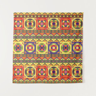 Abstract Colourful African Seamless Pattern with G Tapestry