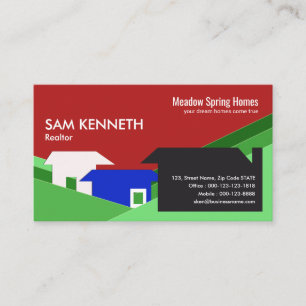 Abstract Colourful Animated Homes Business Card