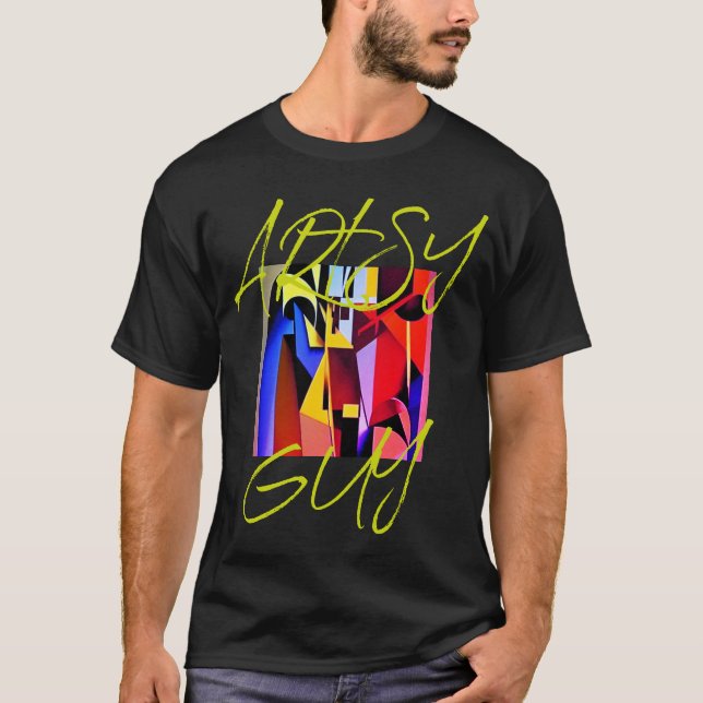 Abstract Colourful Artsy Guy Quote Mens T-Shirt (Front)