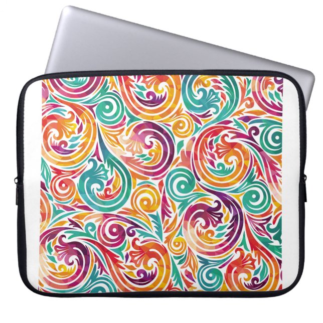 Abstract colourful background. illustrationcarniva laptop sleeve (Front)