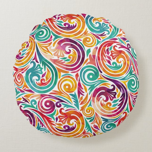 Abstract colourful background. illustrationcarniva round pillow (Front)