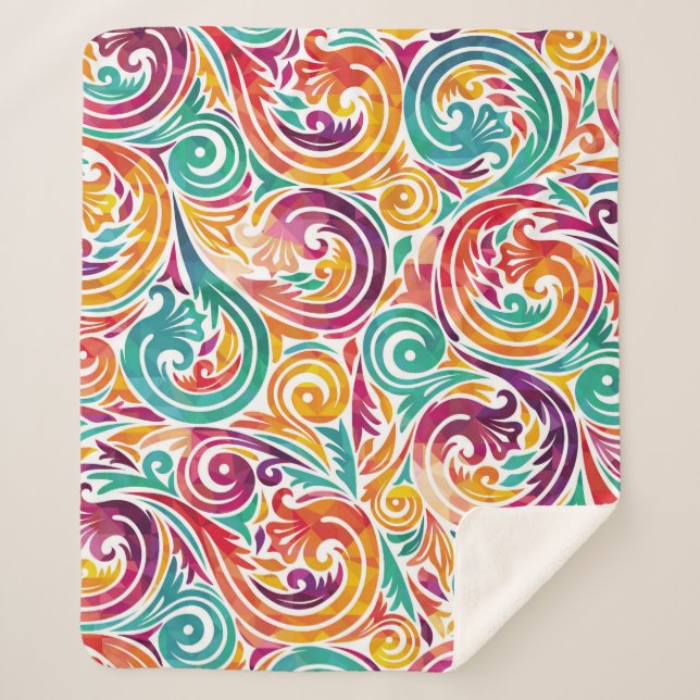 Abstract colourful background. illustrationcarniva sherpa blanket (Front)