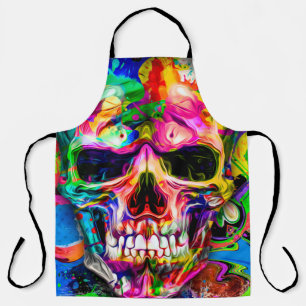 abstract colourful background with colourful skull apron