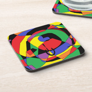 Abstract Colourful Beverage Coaster Fresh Colours