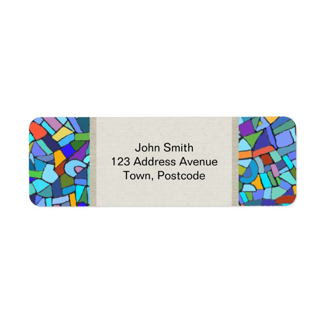 Abstract Colourful Blue Mosaic Pattern (Front)