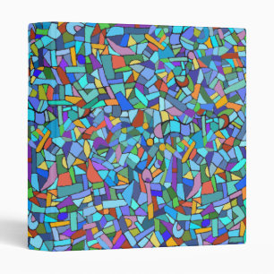 Abstract Colourful Blue Mosaic Pattern Binder