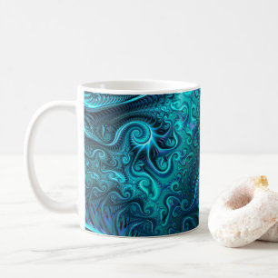 Abstract Colourful Blue & Teal Spiral Pattern  Coffee Mug
