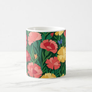 Abstract Colourful Carnations Butterfly Coffee Mug