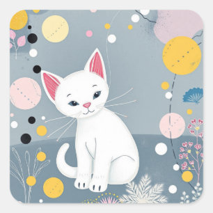 Abstract Colourful Cat Stickers
