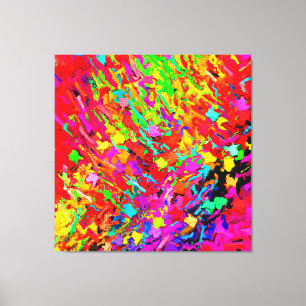 Abstract Colourful Chaos Pattern Canvas Print