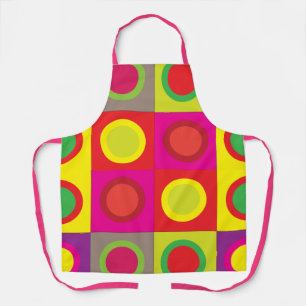 Abstract Colourful Circle Square Seamless Pattern  Apron