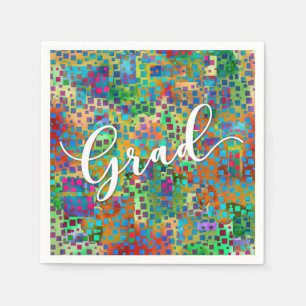 Abstract Colourful Confetti Graduation Celebration Napkin