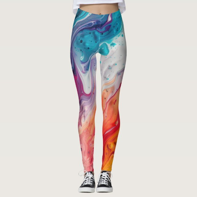 Abstract colourful Costume Leggings (Front)