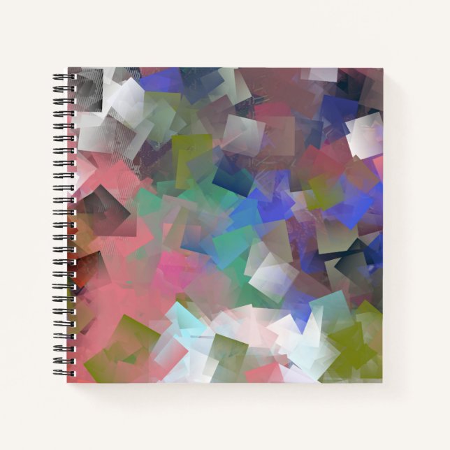 Abstract Colourful Cubes Notebook (Front)
