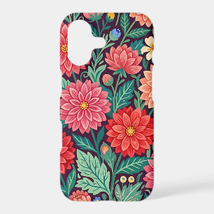 Abstract Colourful Dahlias Butterflies iPhone Case