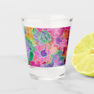 Abstract Colourful Daisies #79 Shot Glass