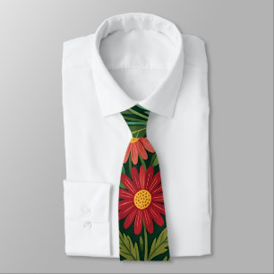 Abstract Colourful Daisies Butterflies Neck Tie