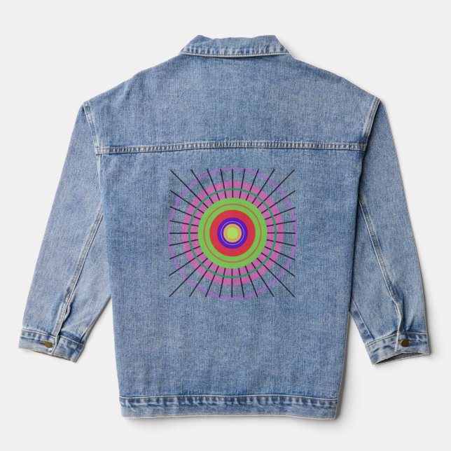 Abstract colourful denim jacket (Back)