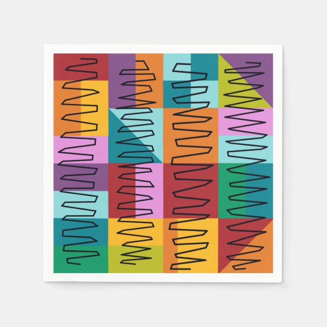 Abstract, colourful designs  napkin (Front)