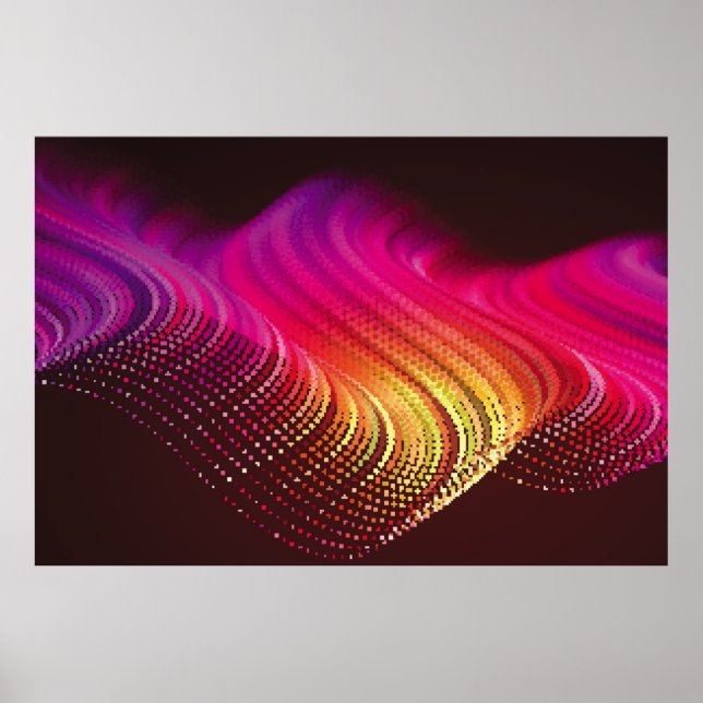 Abstract colourful digital landscape with flowing  poster (Front)
